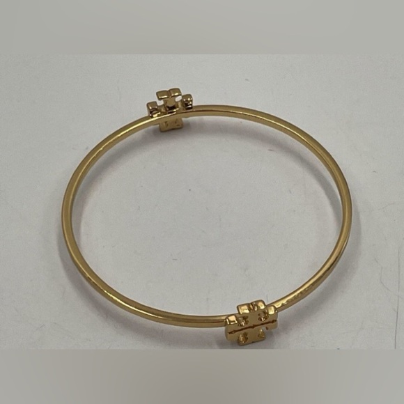 Tory Burch Gold Logo Bangle Bracelet​​ - Picture 3 of 4
